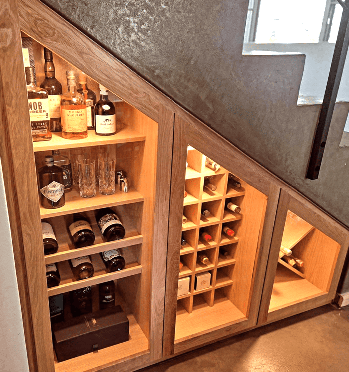 diy-wine-storage-under-stairs