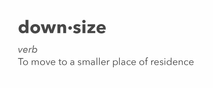 definition of downsizing, which a storage unit is useful for