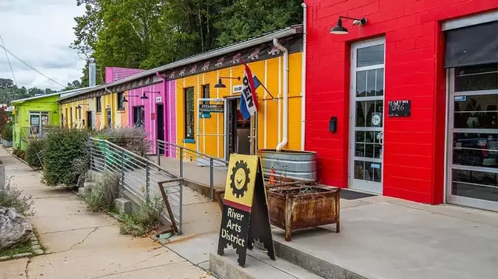 River Arts District in Asheville North Carolina Mini Mall Storage self Asheville