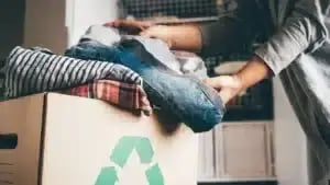 clothes being packed for storage