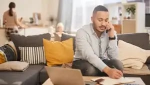a young couple planning a move