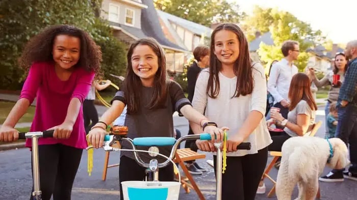 Children playing in Cedar Lake, IN