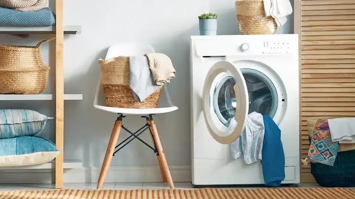 clothes being laundered for storage at Mini Mall Storage