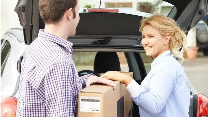 LED TV being packed and stored