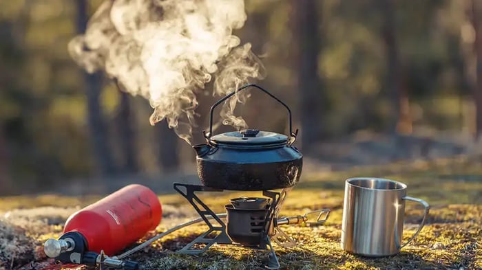 camping supplies before being stored
