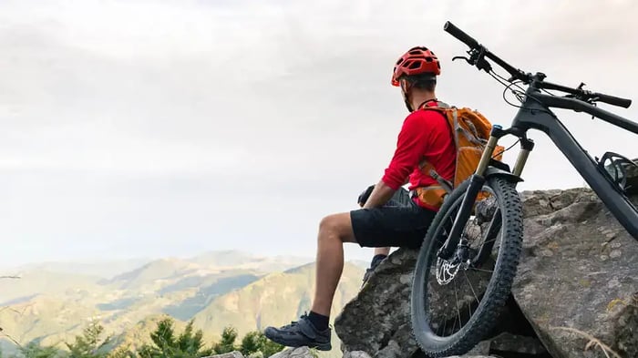 mountain bike before being stored