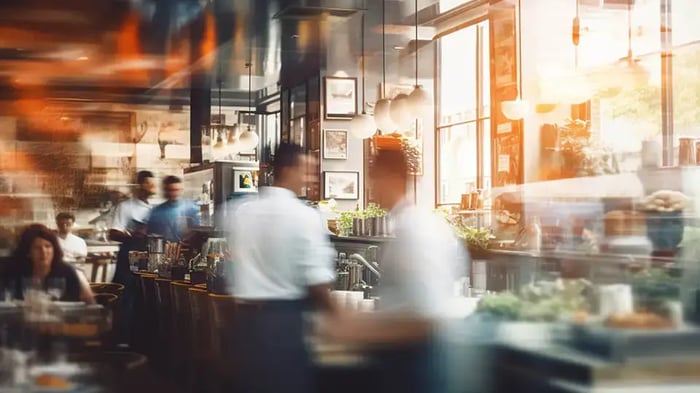artistically blurry image of a restaurant