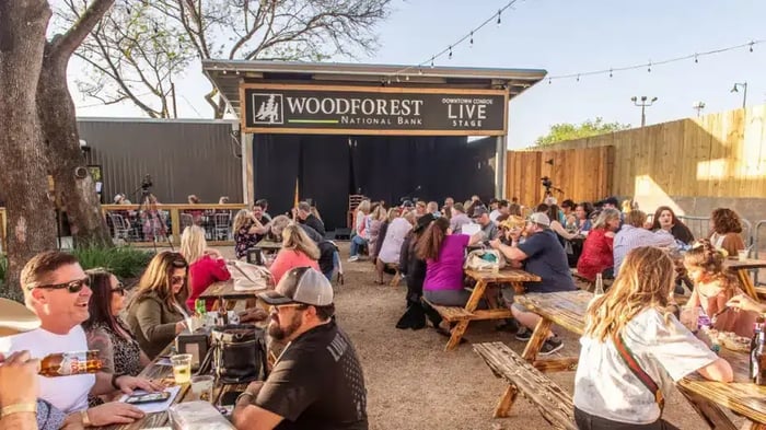 Downtown Conrroe's Live Stage being served by the Table at Madeley