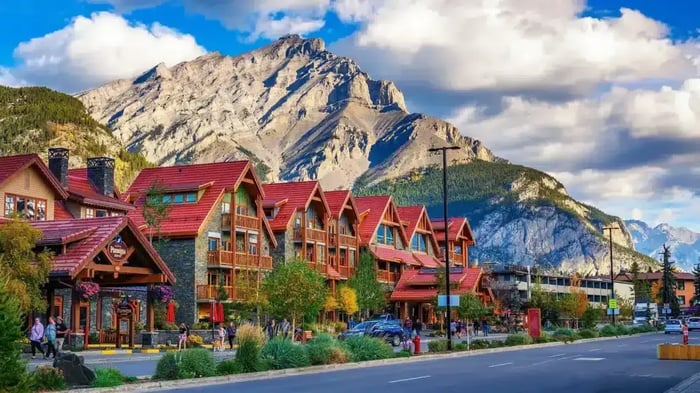 a street of shops in Alberta