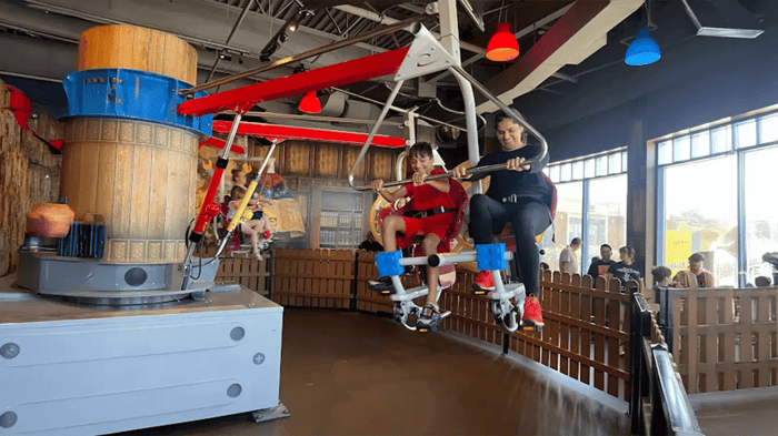 a mother and son enjpying attractions near Palatine, IL