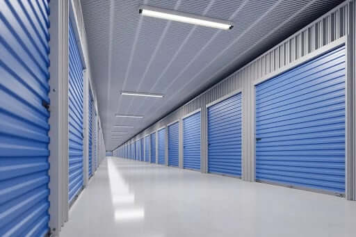 secure indoor storage unit with climate control panel and sealed door