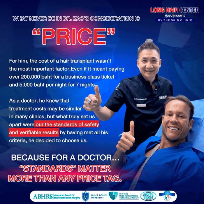 Real Case! Australian Doctor Flies to Thailand for Hair Restoration with Dr. Top, Long Hair x ALMI Nano Fat