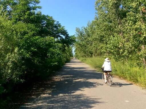 Cycling in Tommy Thompson Park in Toronto