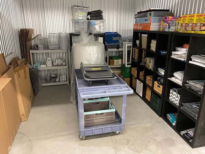 storage unit with shelving