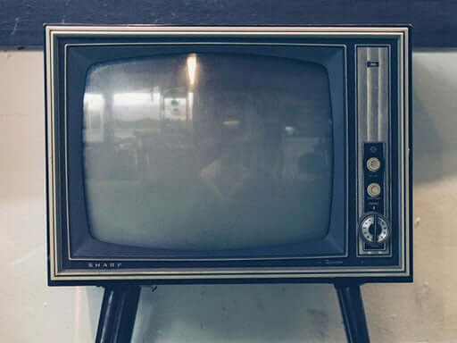 A small old TV against the wall
