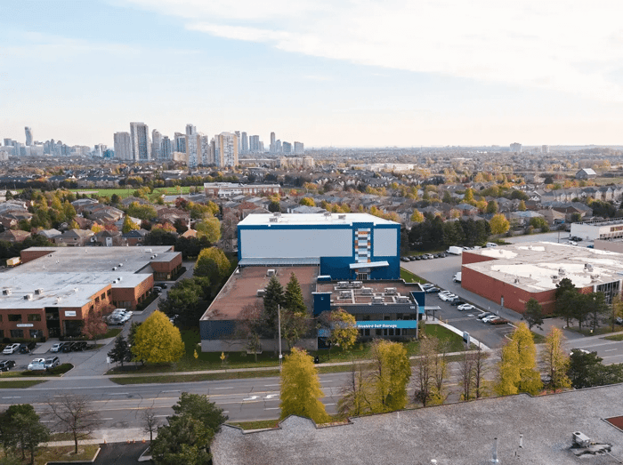 Aerial view of storage units in Mississauga, Ontario