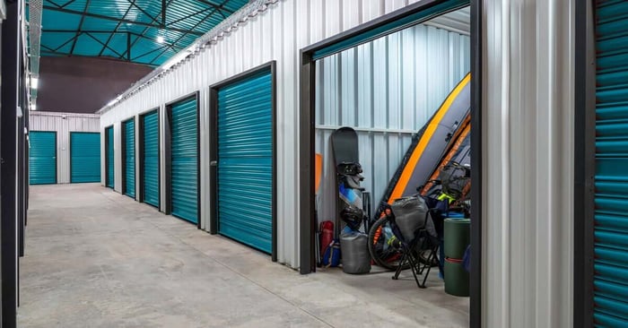 Fall Calgary self storage rentals with outdoor sports equipment in it