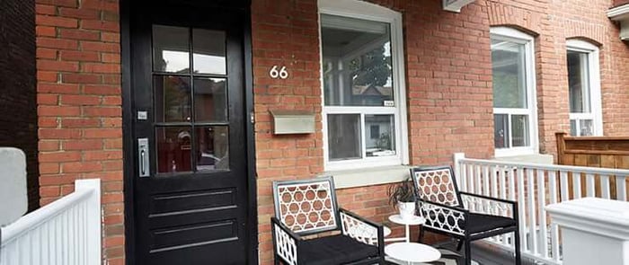 Freshly painted front door