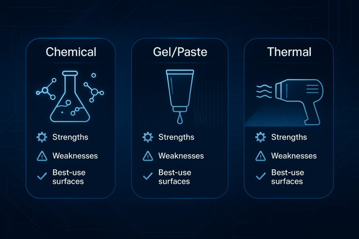 paint removal methods comparison chart plastic