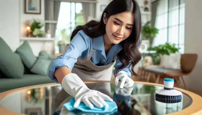 หลังจากทำความสะอาดเสร็จแล้ว ควรเปิดหน้าต่างหรือใช้เครื่องฟอกอากาศเพื่อระบายฝุ่นที่ฟุ้งกระจายและปรับอากาศให้สดชื่น