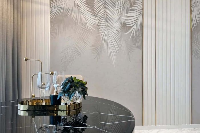 ผนังตกแต่งภายในบ้าน มีมุมที่เป็นภาพวิวเพื่อปล่อยจิตใจให้ผ่อนคลาย