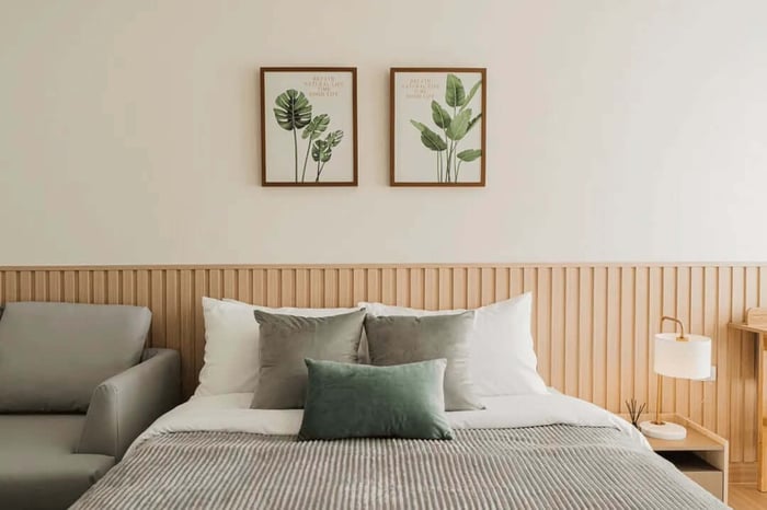 ผนังตกแต่งภายในบ้าน มีมุมที่เป็นภาพวิวเพื่อปล่อยจิตใจให้ผ่อนคลาย