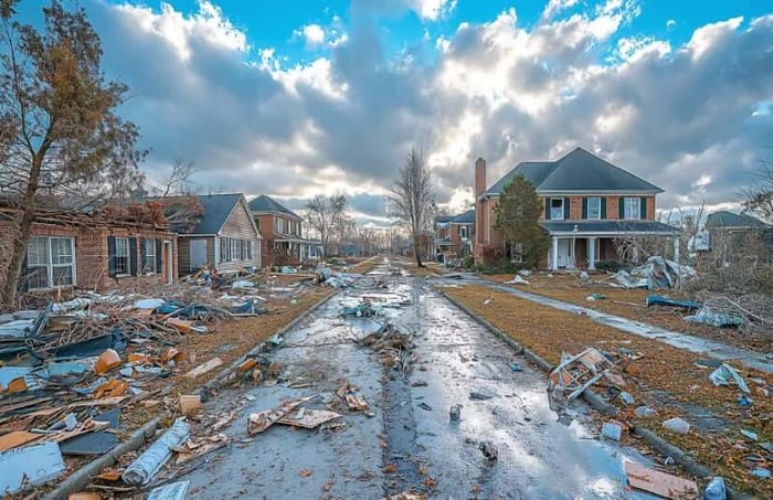 Natural disaster at a community