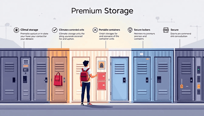 A student considering storage options during summer break, looking at various self storage units.