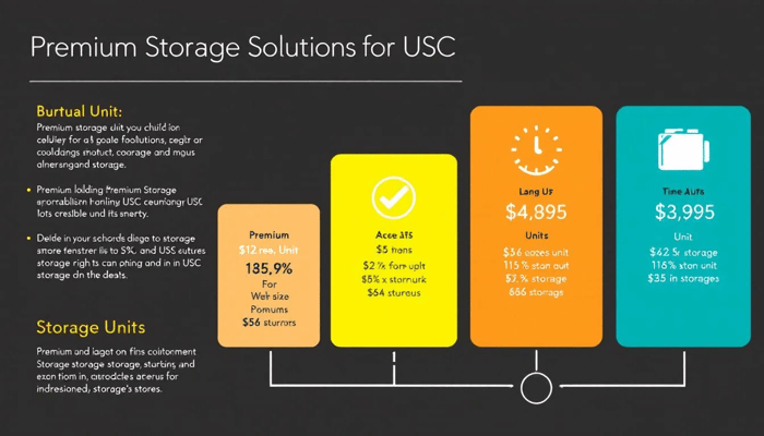 Different sizes of storage units available for USC students.