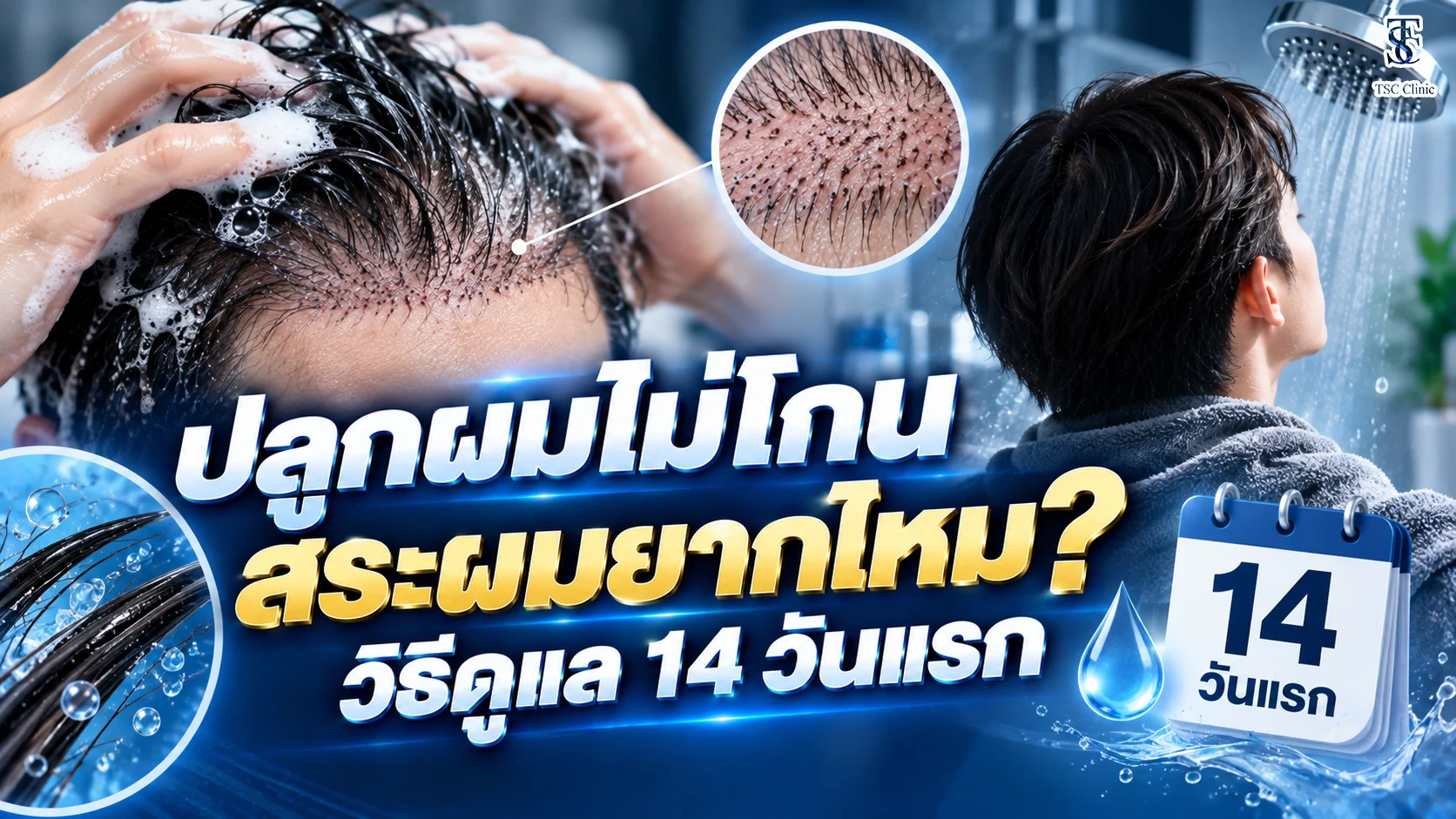 ปลูกผมไม่โกนสระผมยากไหม เทียบกับแบบโกน The Skin Clinic