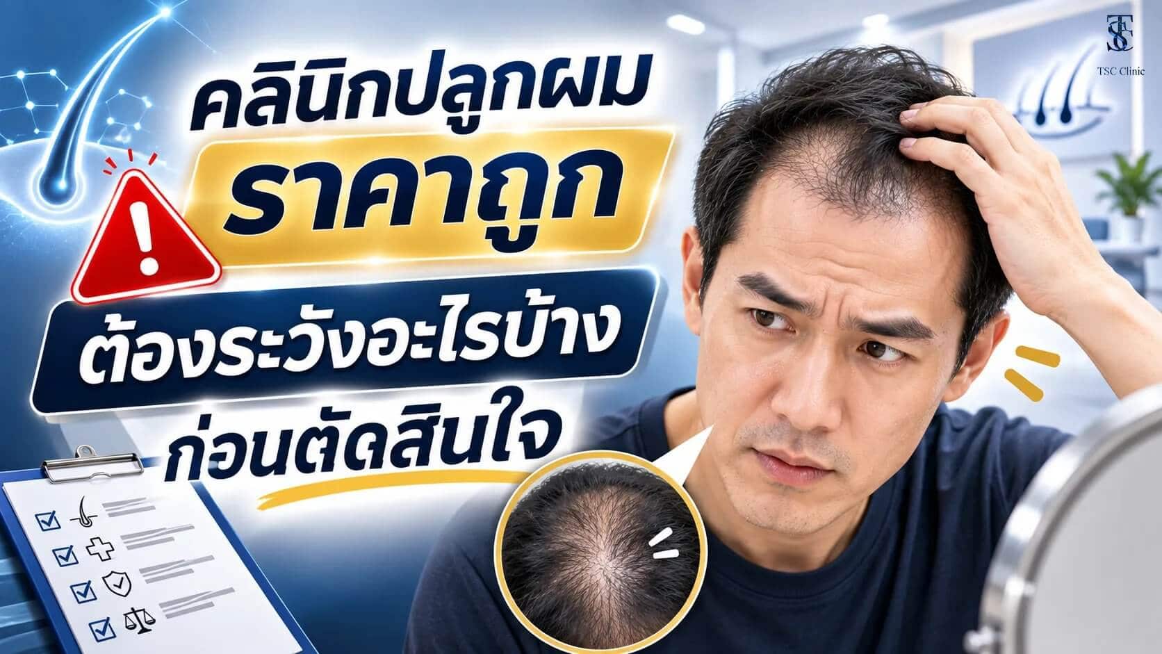 คลินิกปลูกผมราคาถูก ต้องระวังอะไรบ้างก่อนตัดสินใจ