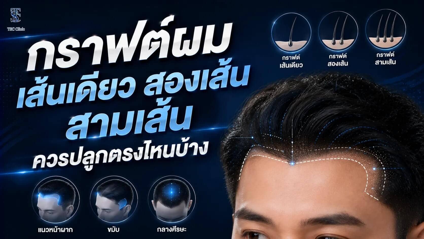 กราฟต์ผมเส้นเดียว สองเส้น และสามเส้น ควรใช้ปลูกตรงไหนบ้าง