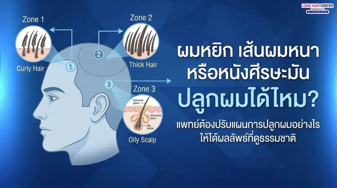 คนผมหยิก ผมหนา หนังศีรษะมัน ปลูกผมได้ไหม หรือเสี่ยงพลาด?