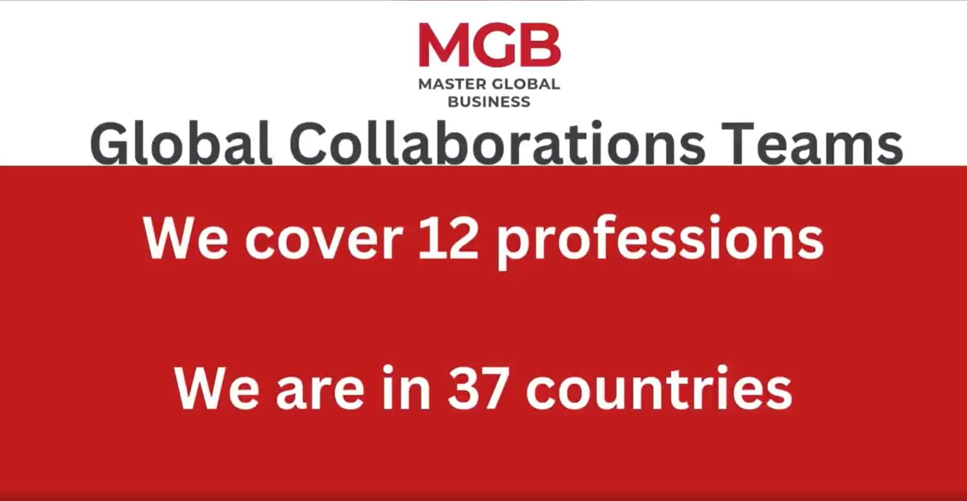 Global Collaboration Teams. We cover 12 professions. We are in 37 countries.