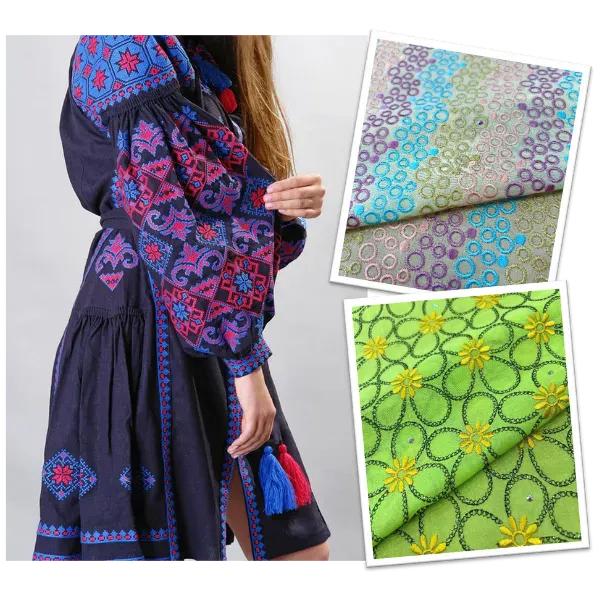 An exciting feature of Chinon Silk lace is position printing—a technique that allows precise designs to be printed on select parts of the fabric