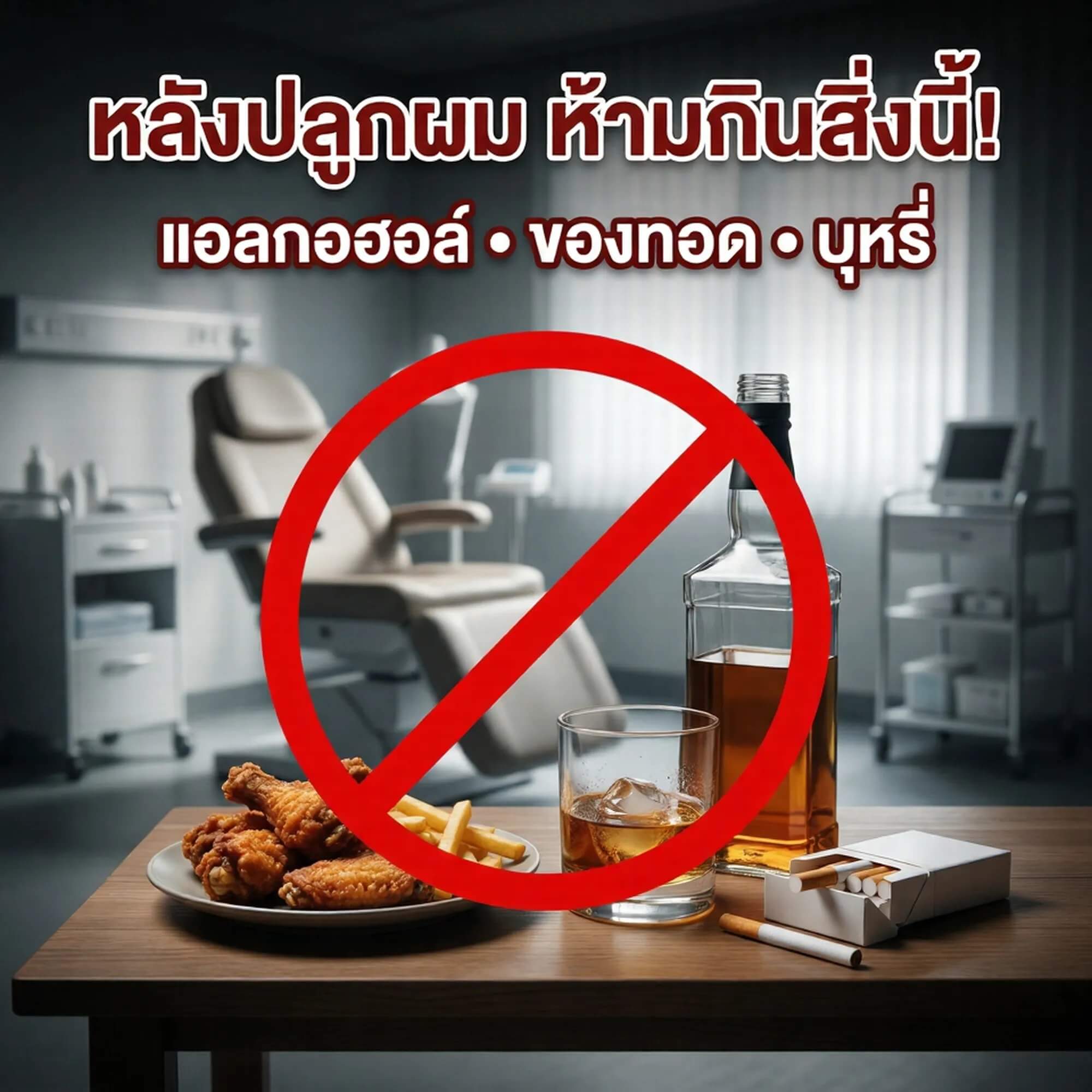 อาหารที่ควรเลี่ยงในช่วงพักฟื้นหลังปลูกผม