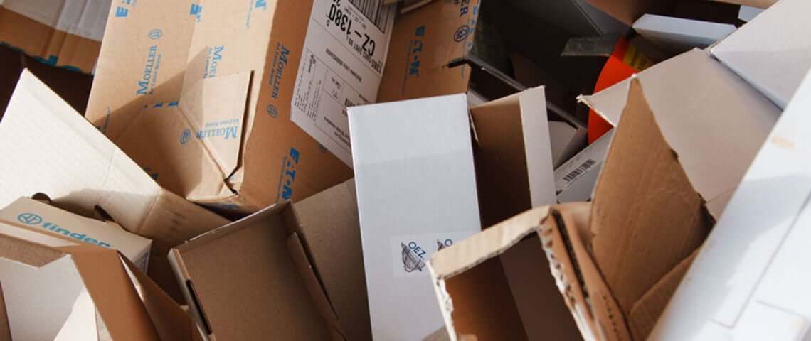 A pile of empty cardboard boxes